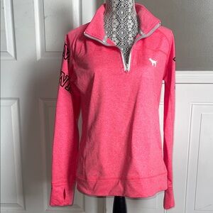 Pink Quarter-Zip Pullover running L